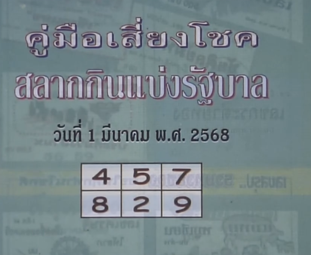 หวยปกเขียว 1/3/68